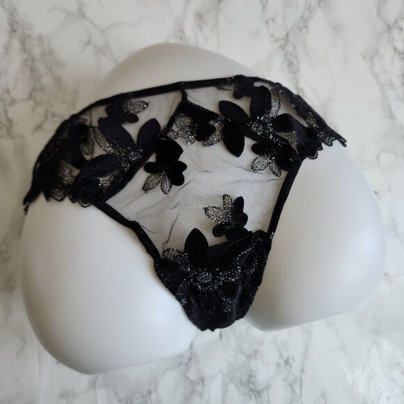 VICTORIA'S SECRET VERY SEXY ZIGGY GLAM FLORAL EMBROIDERY THONG PANTY - Picture 3 of 7